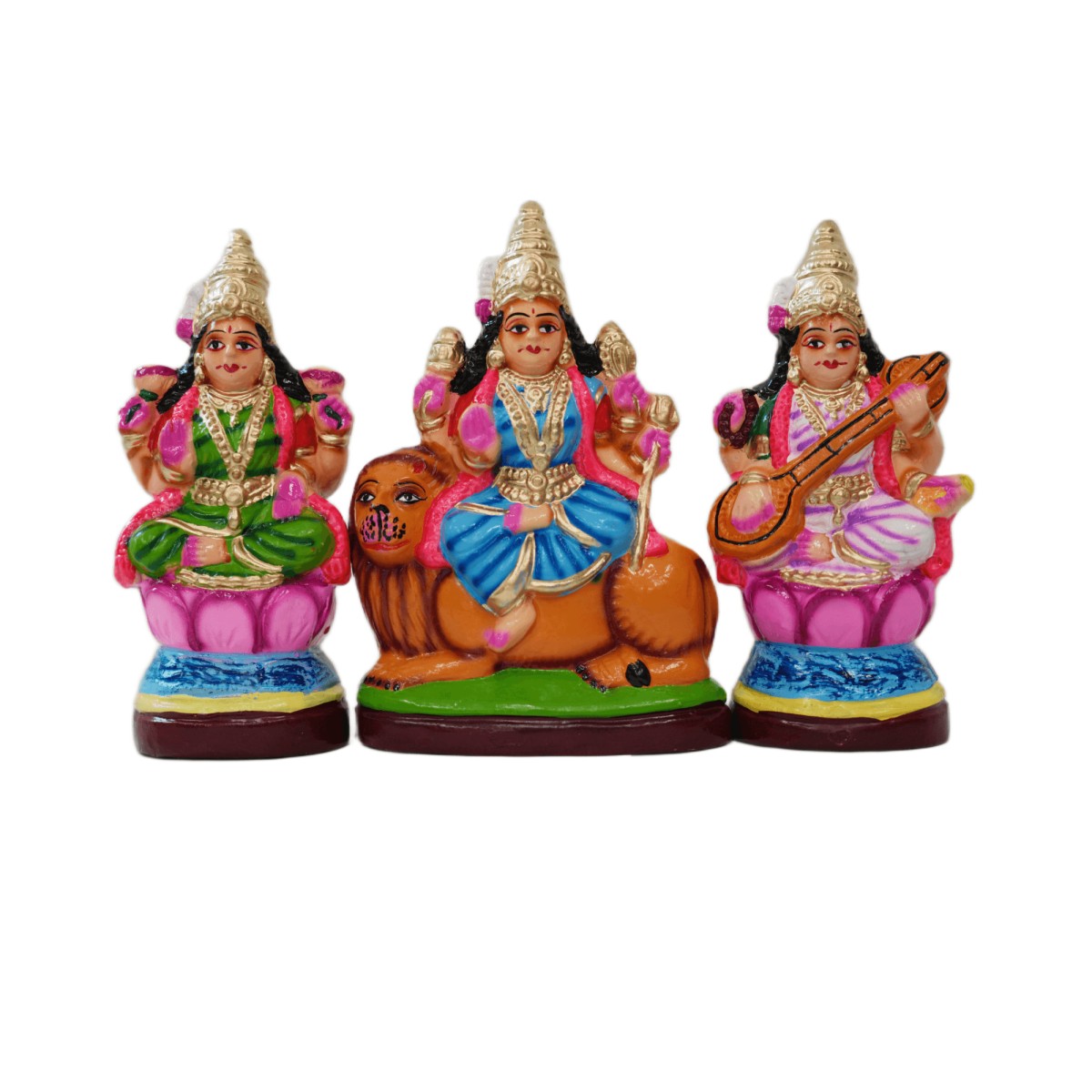 Lakshmi, Saraswati, Durga - 8.5"