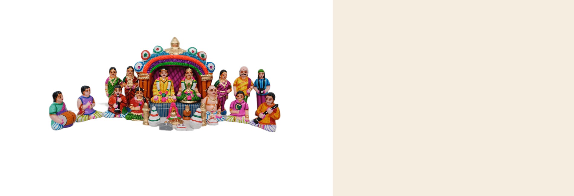 Marriage Set (Big) - Traditional Clay Golu Dolls